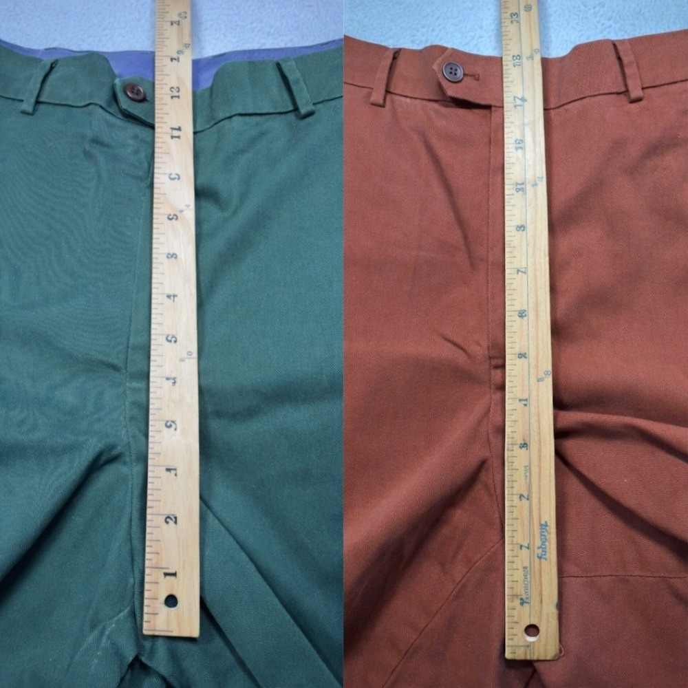 Lot of 2 Pairs Charles Tyrwhitt Stretch Chino Pants 38 Green Terra Cotta Cotton - Picture 7 of 14